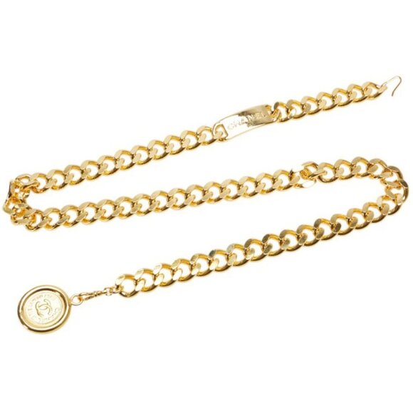 CHANEL CC Logos 31 Rue Cambon PARIS Chain Belt 30" Gold Tone 94A Auth w/Box #189 - Picture 2 of 6